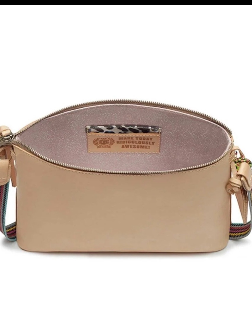 Consuela Natural Leather Crossbody Purse | Colorful Strap | Pre-Owned - Picture 9 of 9